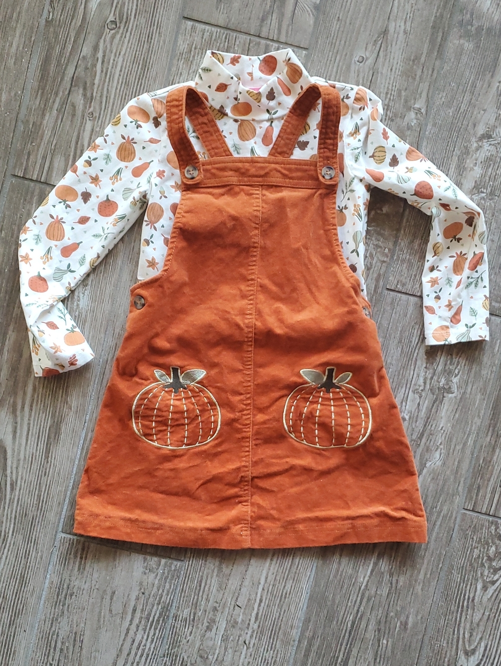 Isaac Mizrahi Pumpkin Orange Corduroy Pinafore Dress